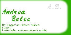 andrea beles business card